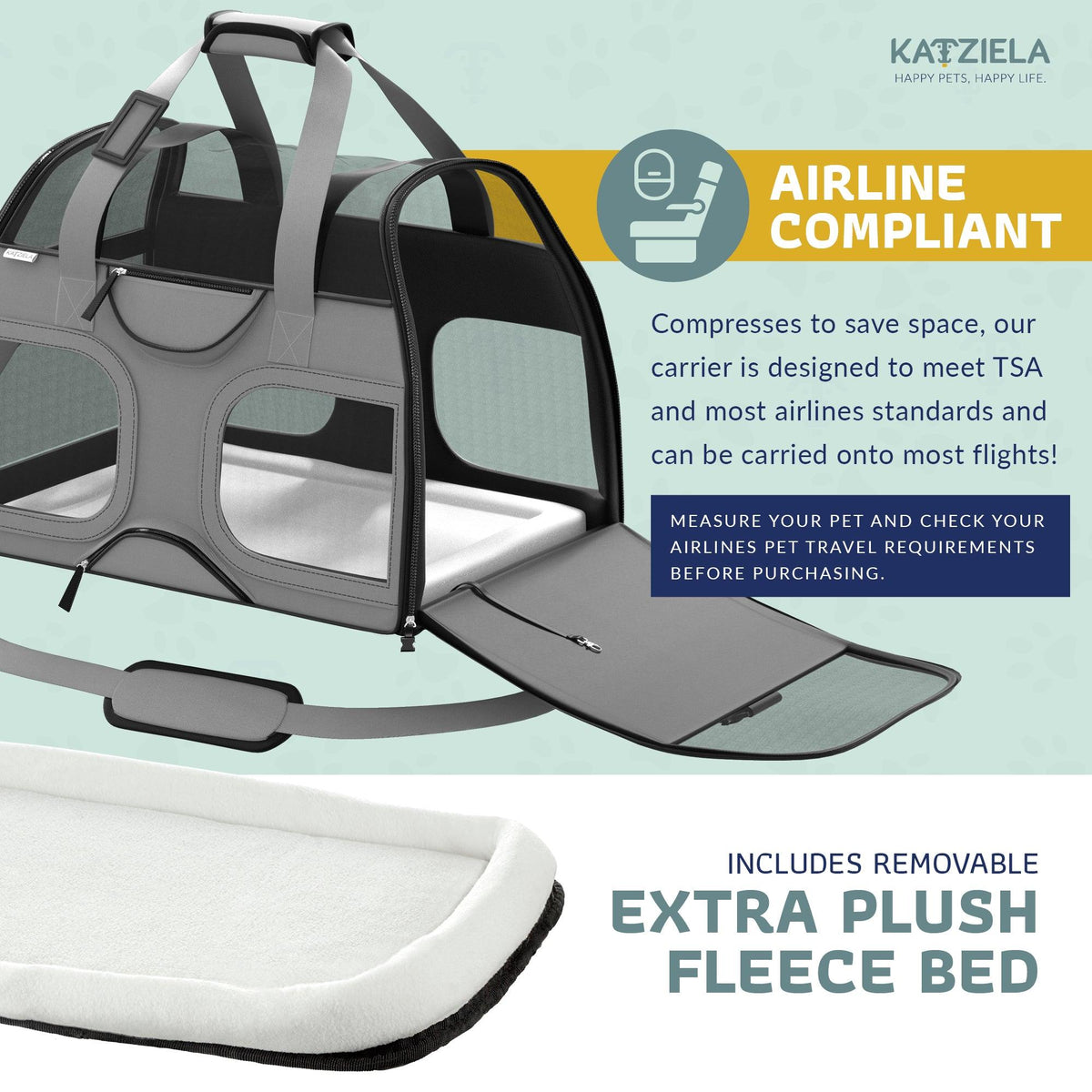 Luxury Rider Pet Carrier with Removable Wheels and Telescopic Handle